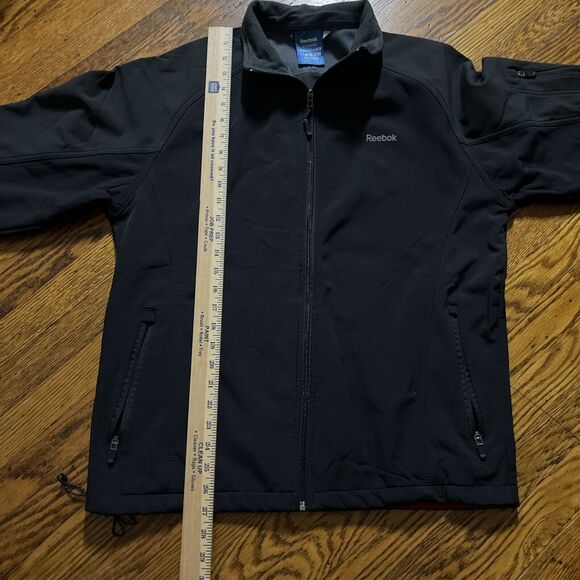 Reebok Black Soft Shell Full Zip Insulated Jacket Sz Small Windbreaker Gorpcore - Picture 8 of 11
